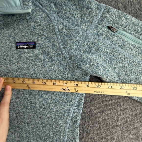 Patagonia Fleece Jacket Women Medium Pullover Blue 1/4 Zip Logo Better Sweater - Picture 8 of 14